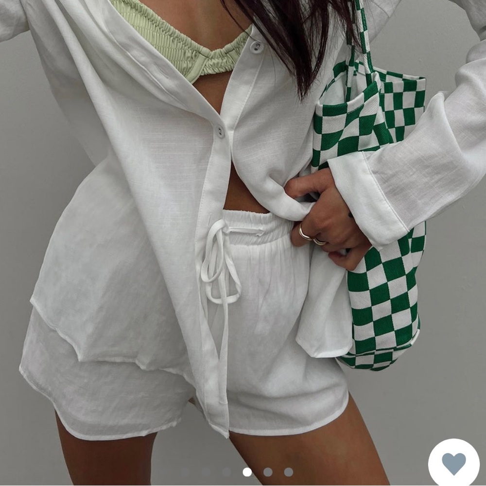 Princess Polly White Drawstring Shorts